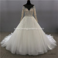 Women Long Sleeves Beading lace aline A Line a-line customizable wedding dress